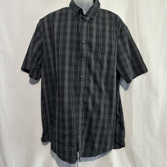 George Other - George Men’s Dark Plaid Button Down Shirt – 2XL
